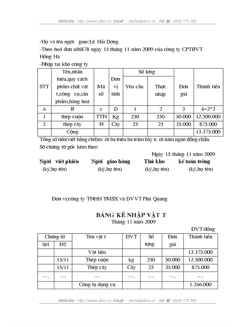 image for page Tổ chức công tác kế toán nguyên vật liệu và công cụ dụng cụ tại công ty TNHH thương mại sản xuất và dịch vụ vận tải Phú Quang