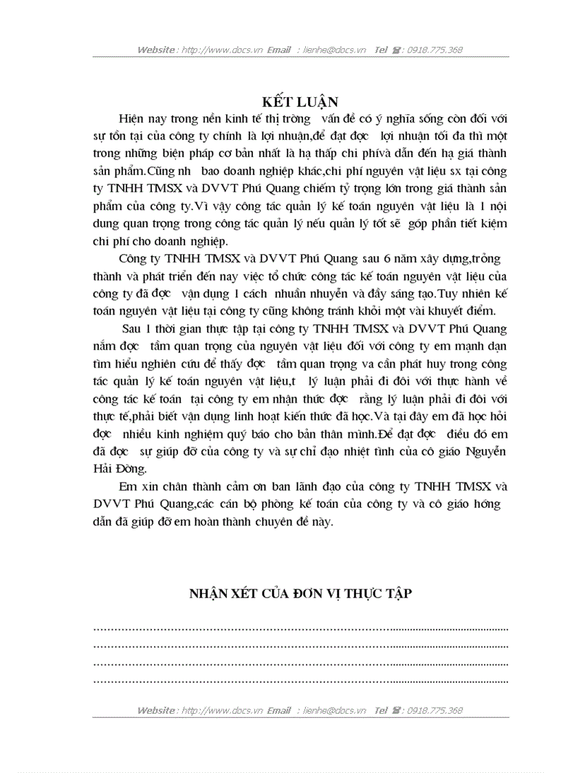 image for page Tổ chức công tác kế toán nguyên vật liệu và công cụ dụng cụ tại công ty TNHH thương mại sản xuất và dịch vụ vận tải Phú Quang