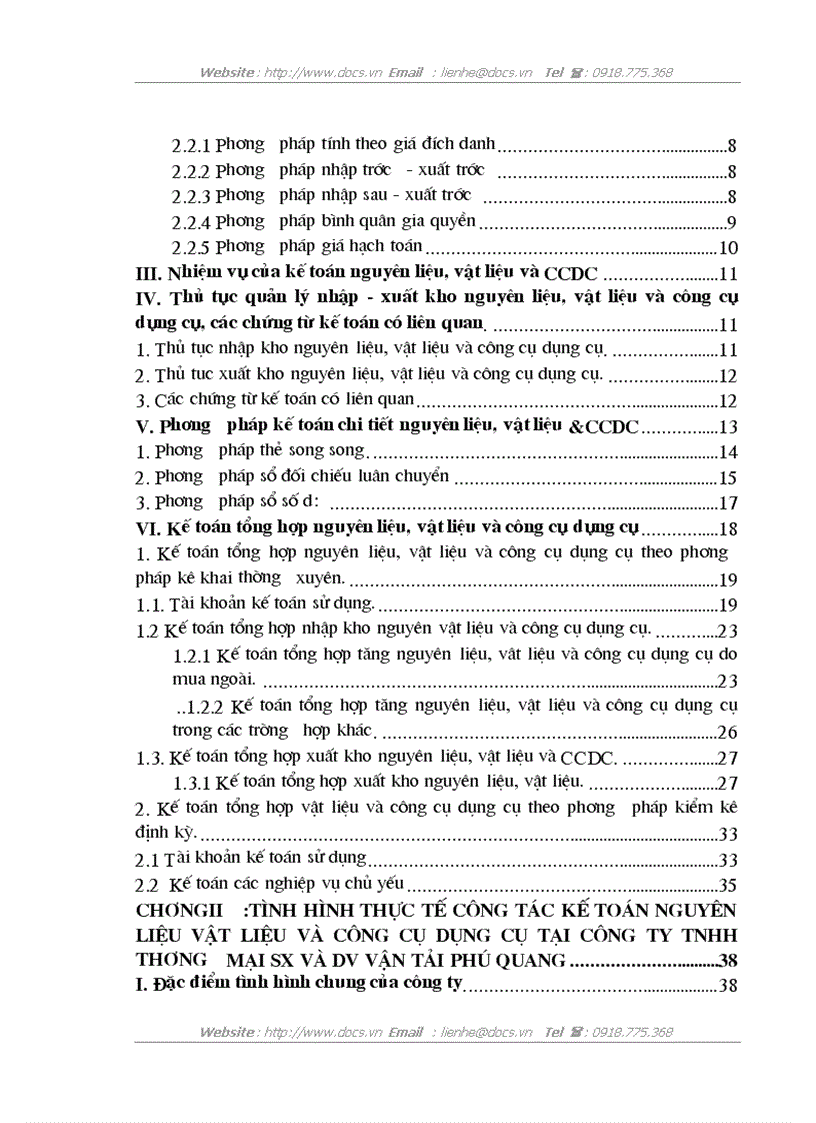 image for page Tổ chức công tác kế toán nguyên vật liệu và công cụ dụng cụ tại công ty TNHH thương mại sản xuất và dịch vụ vận tải Phú Quang