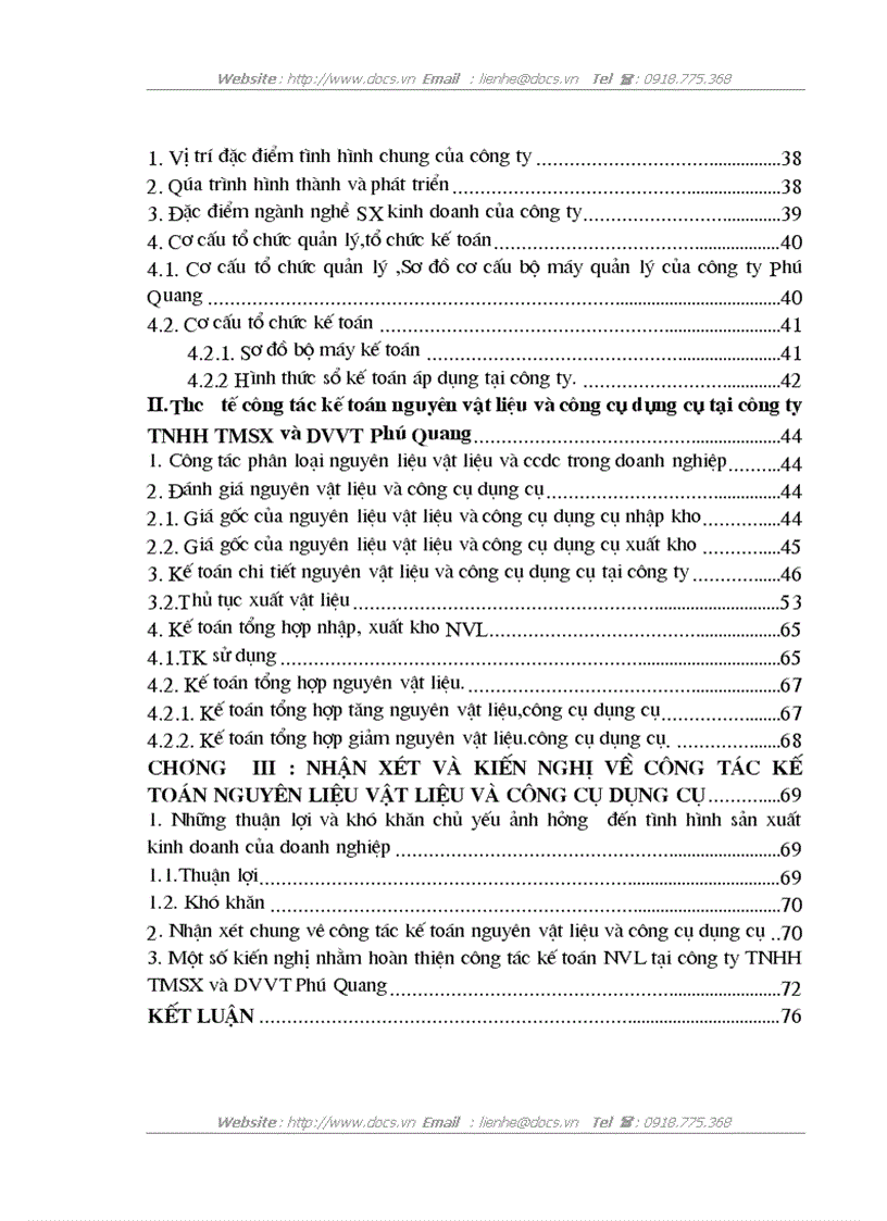 image for page Tổ chức công tác kế toán nguyên vật liệu và công cụ dụng cụ tại công ty TNHH thương mại sản xuất và dịch vụ vận tải Phú Quang
