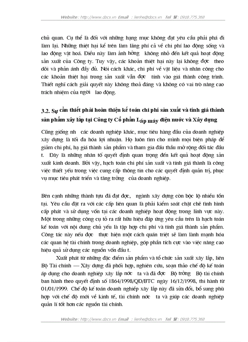 image for page Kế toán chi phí sản xuất và tính giá thành sản phẩm xây lắp ở Công ty cổ phần Lắp máy điện nước và Xây dựng