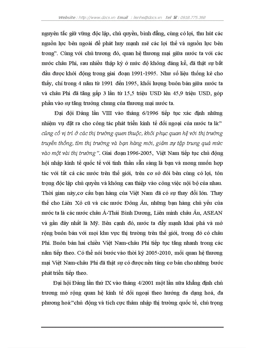 image for page Thực trạng và giải pháp xuất khẩu hàng hoá Việt Nam sang thị trường châu Phi