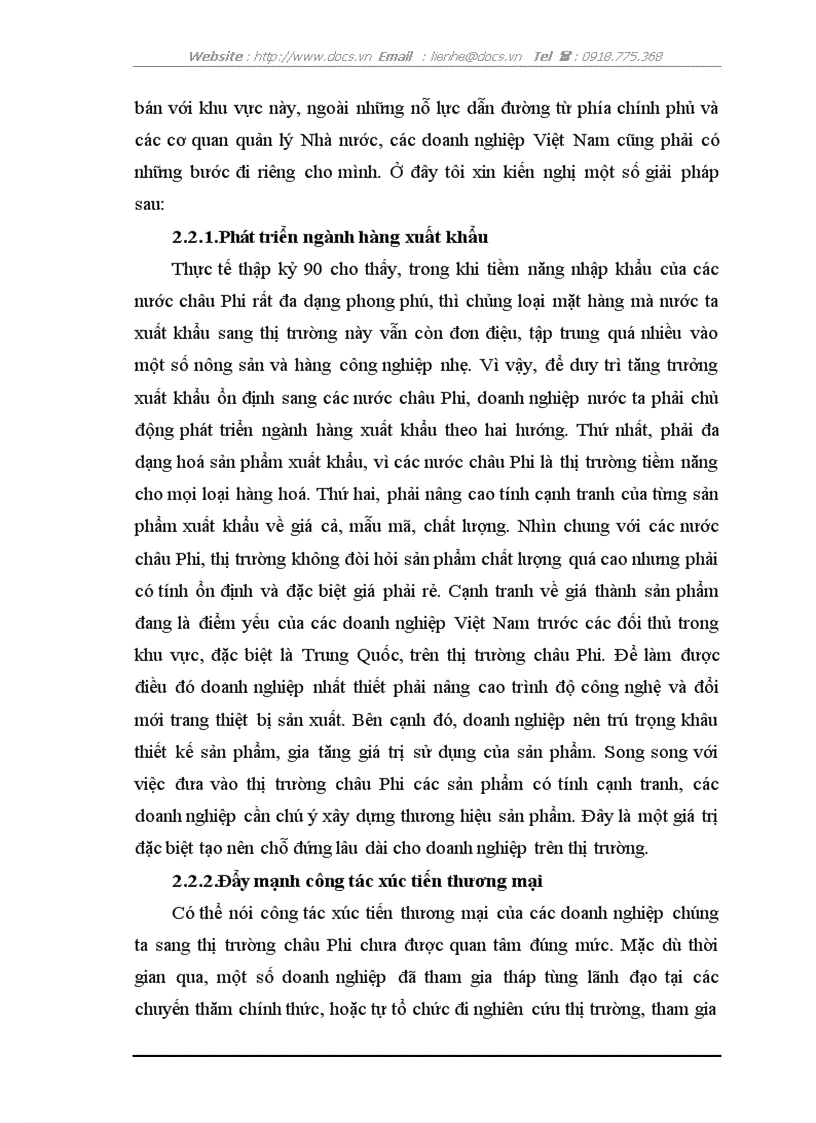 image for page Thực trạng và giải pháp xuất khẩu hàng hoá Việt Nam sang thị trường châu Phi