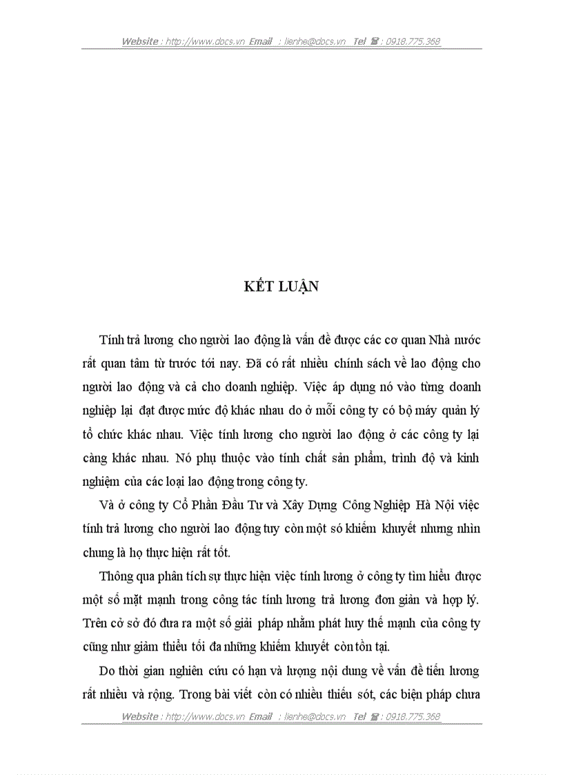 image for page Một số ý kiến nhằm cải tiến các hình thức trả lương ở công ty Cổ Phần Đầu Tư và Xây Dựng Công Nghiệp Hà Nội