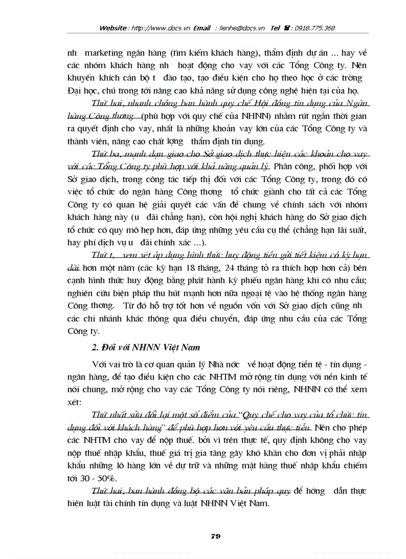 image for page Giải pháp nhằm mở rộng cho vay các Tổng Công ty tại Sở Giao dịch 1 ngânhàng NHTMCP Công Thương VietinBank Việt Nam