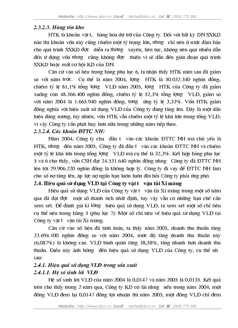 image for page Vốn lưu động và một số giải pháp nâng cao hiệu quả sử dụng vốn lưu động ở Công ty vật tư vận tải Xi măng