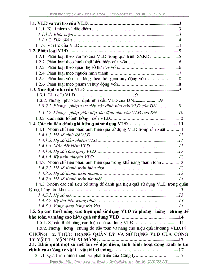 image for page Vốn lưu động và một số giải pháp nâng cao hiệu quả sử dụng vốn lưu động ở Công ty vật tư vận tải Xi măng