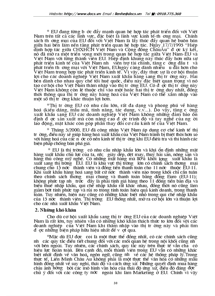 image for page Tự do hoá trong EU và khả năng thâm nhập thị trường EU của hàng hoá Việt Nam