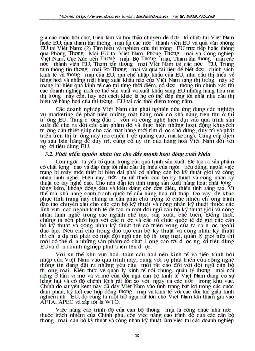 image for page Tự do hoá trong EU và khả năng thâm nhập thị trường EU của hàng hoá Việt Nam