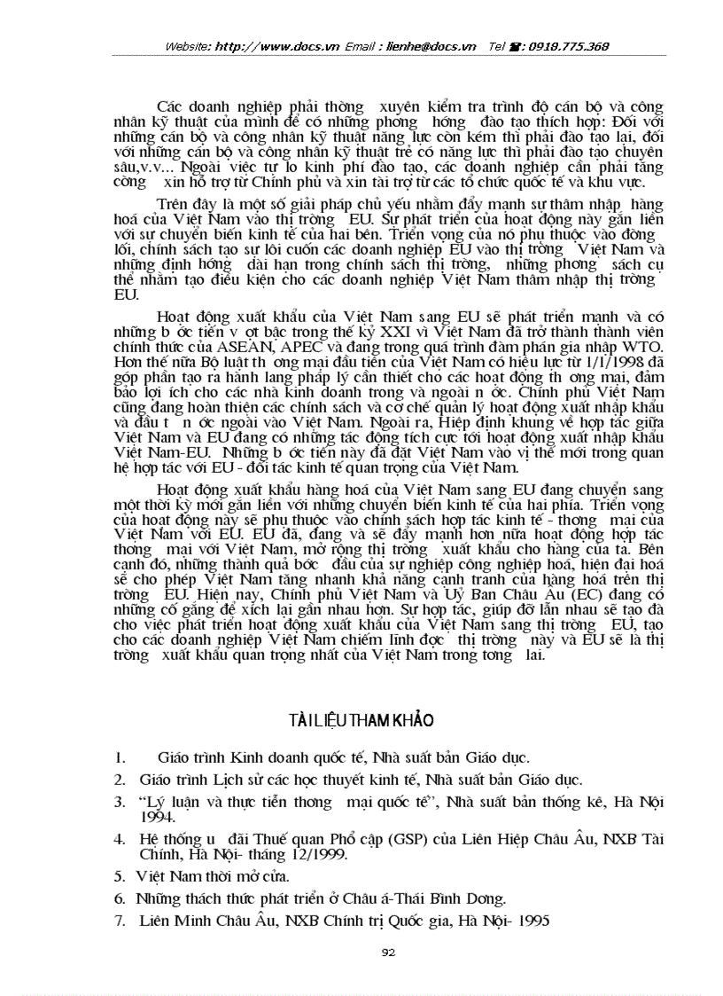 image for page Tự do hoá trong EU và khả năng thâm nhập thị trường EU của hàng hoá Việt Nam