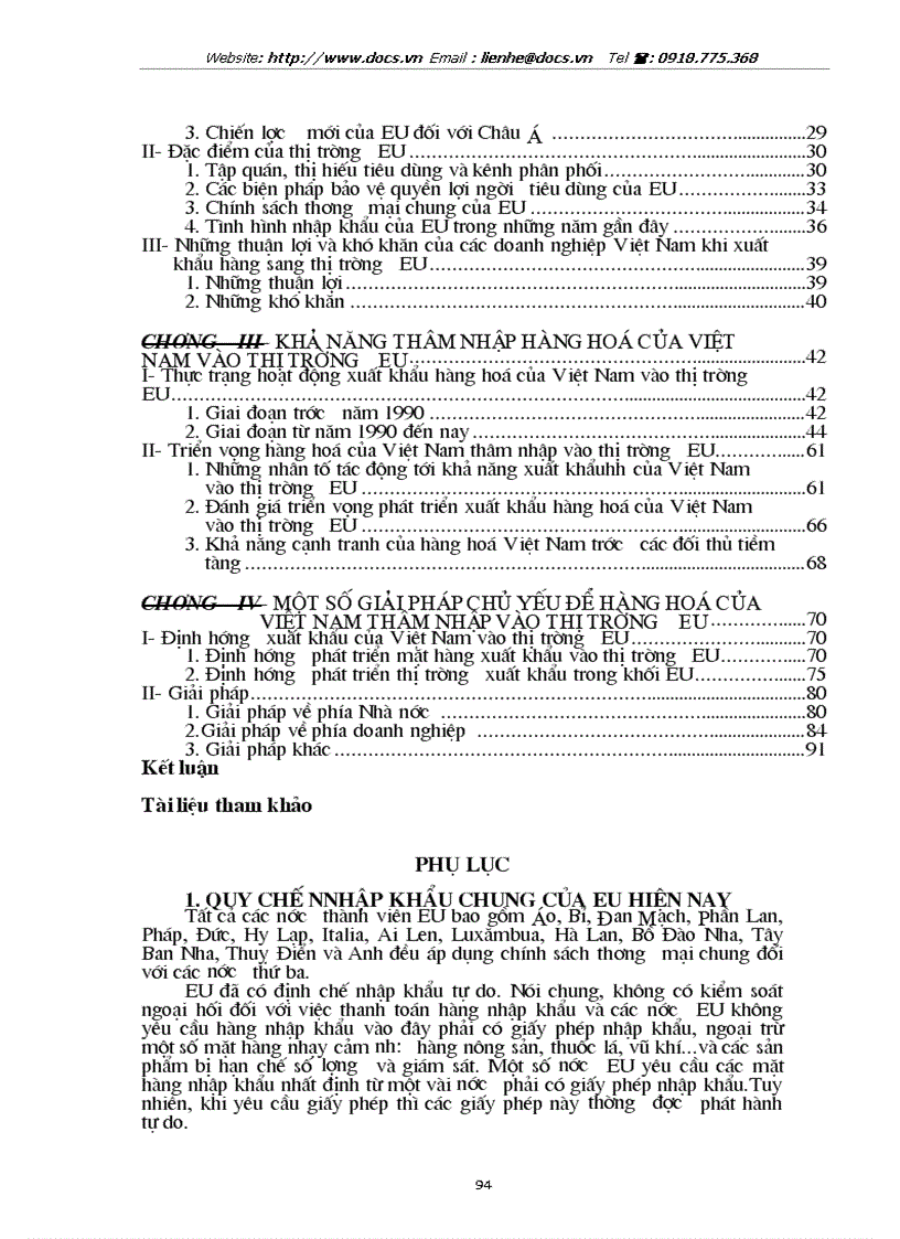 image for page Tự do hoá trong EU và khả năng thâm nhập thị trường EU của hàng hoá Việt Nam