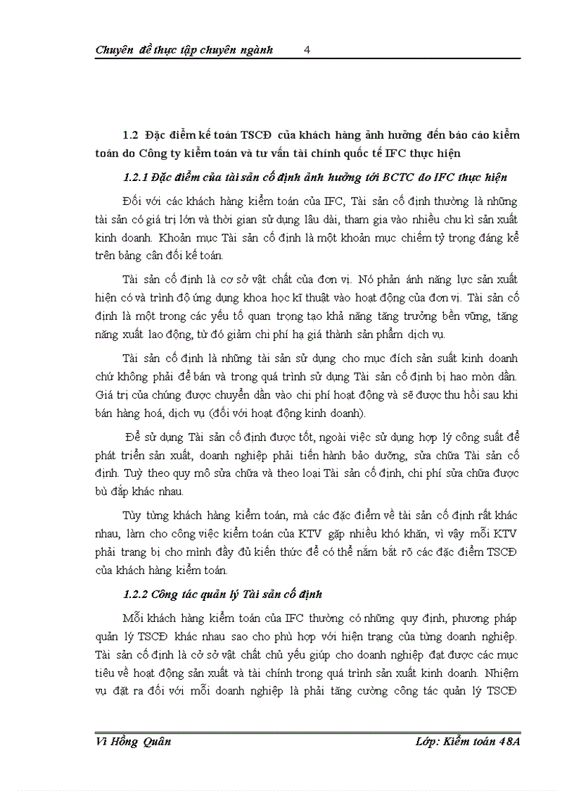 image for page Quy trình kiểm toán khoản mục Tài sản cố định trong kiểm toán báo cáo tài chính do Công ty TNHH kiểm toán và tư vấn tài chính quốc tế IFC thực hiện