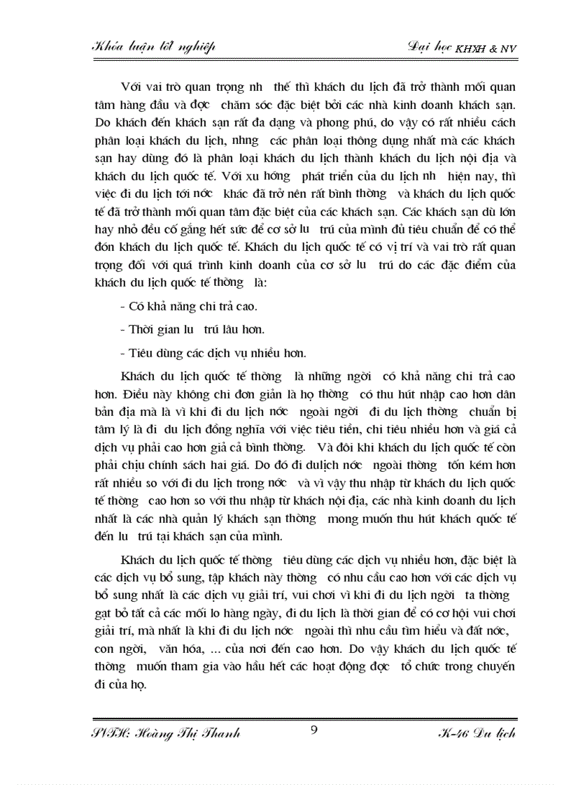 image for page Đặc điểm nguồn khách và các giải pháp thu hút khách du lịch quốc tế tại khách sạn Thắng Lợi
