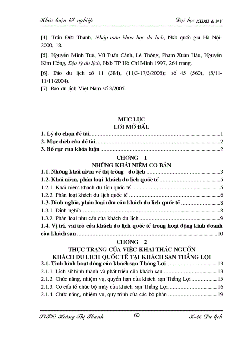 image for page Đặc điểm nguồn khách và các giải pháp thu hút khách du lịch quốc tế tại khách sạn Thắng Lợi
