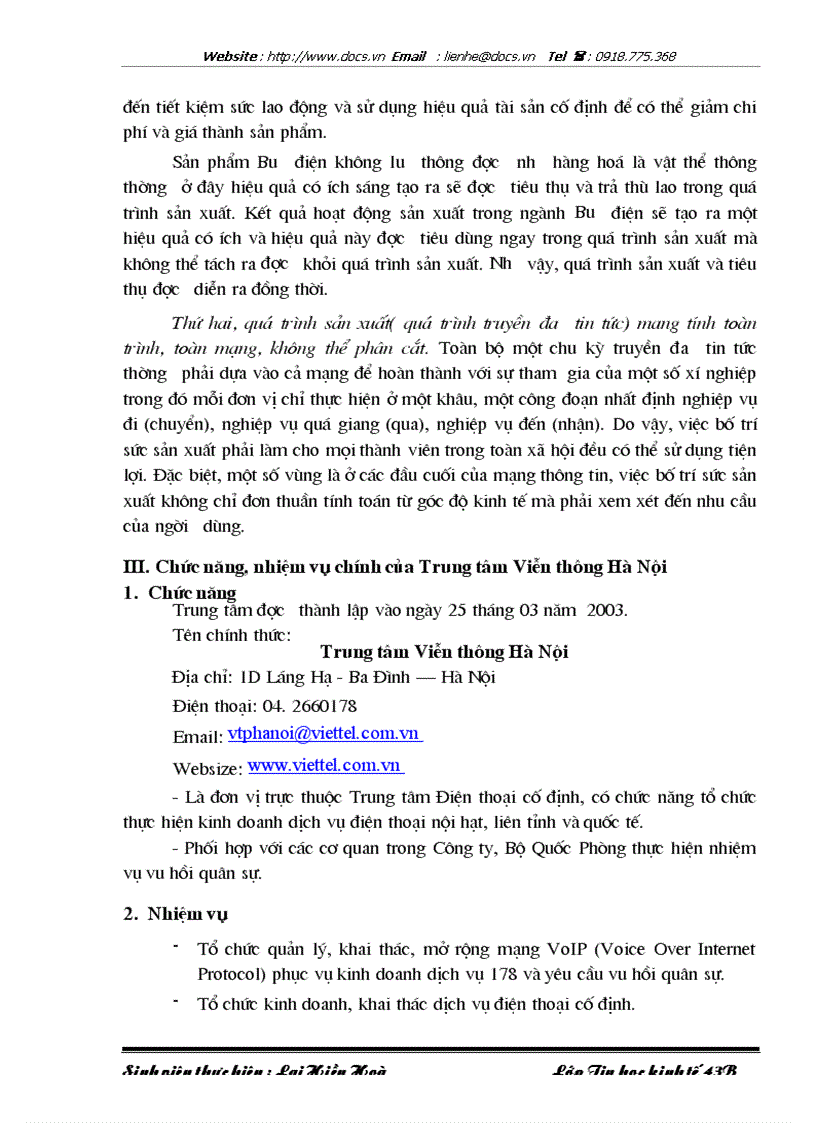 image for page Xây dựng hệ thống thông tin quản lý khách hàng và tính cước dịch vụ 178 tại Trung tâm Viễn thông Hà Nội Công ty Viễn thông Quân đội Viettel