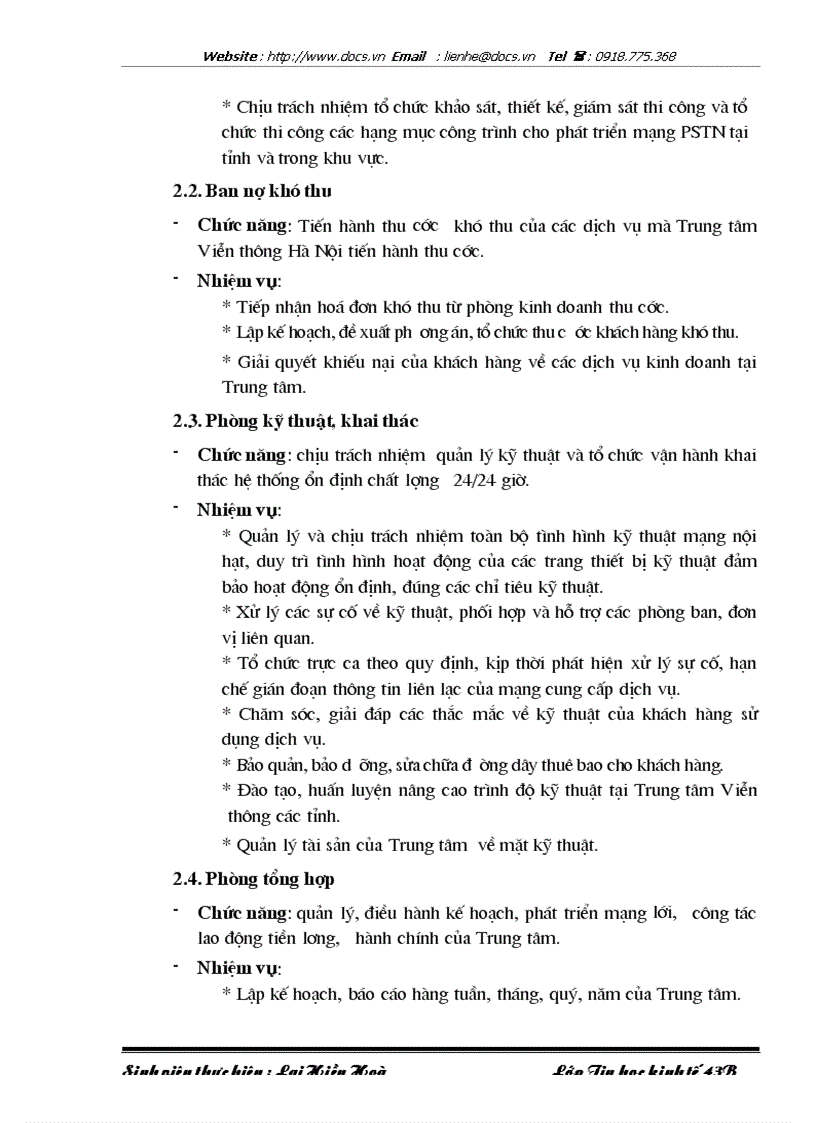 image for page Xây dựng hệ thống thông tin quản lý khách hàng và tính cước dịch vụ 178 tại Trung tâm Viễn thông Hà Nội Công ty Viễn thông Quân đội Viettel