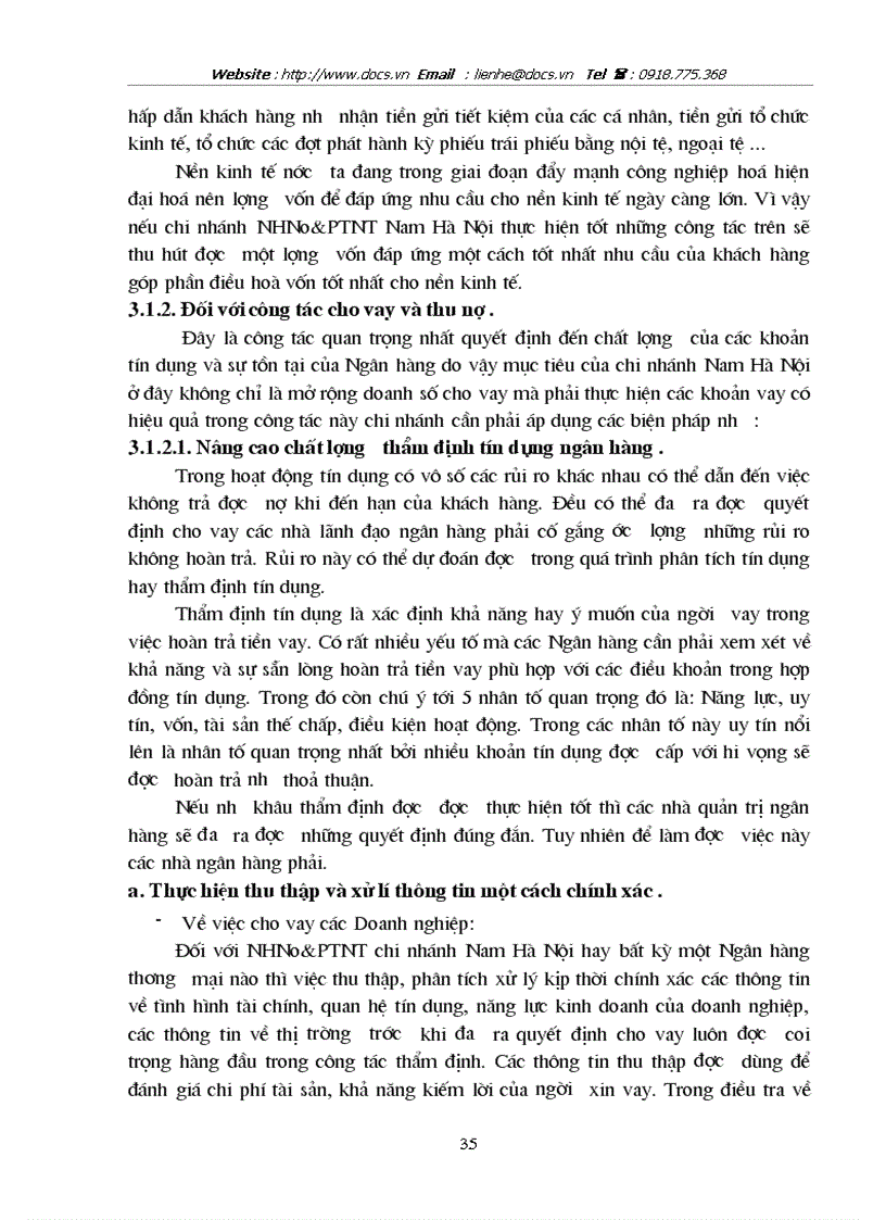 image for page Giải pháp nâng cao chất lượng tín dụng tại Chi nhánh ngânhàng NHNo PTNT AgriBank Nam Hà Nội