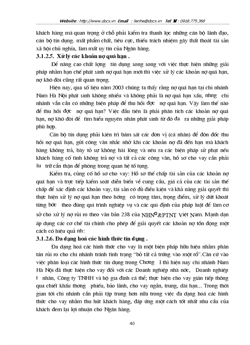 image for page Giải pháp nâng cao chất lượng tín dụng tại Chi nhánh ngânhàng NHNo PTNT AgriBank Nam Hà Nội