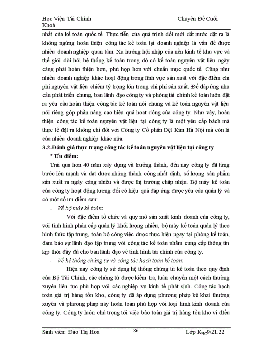 image for page Hoàn thiện công tác kế toán nguyên vật liệu tại Công ty Cổ phần Dệt Kim Hà Nội