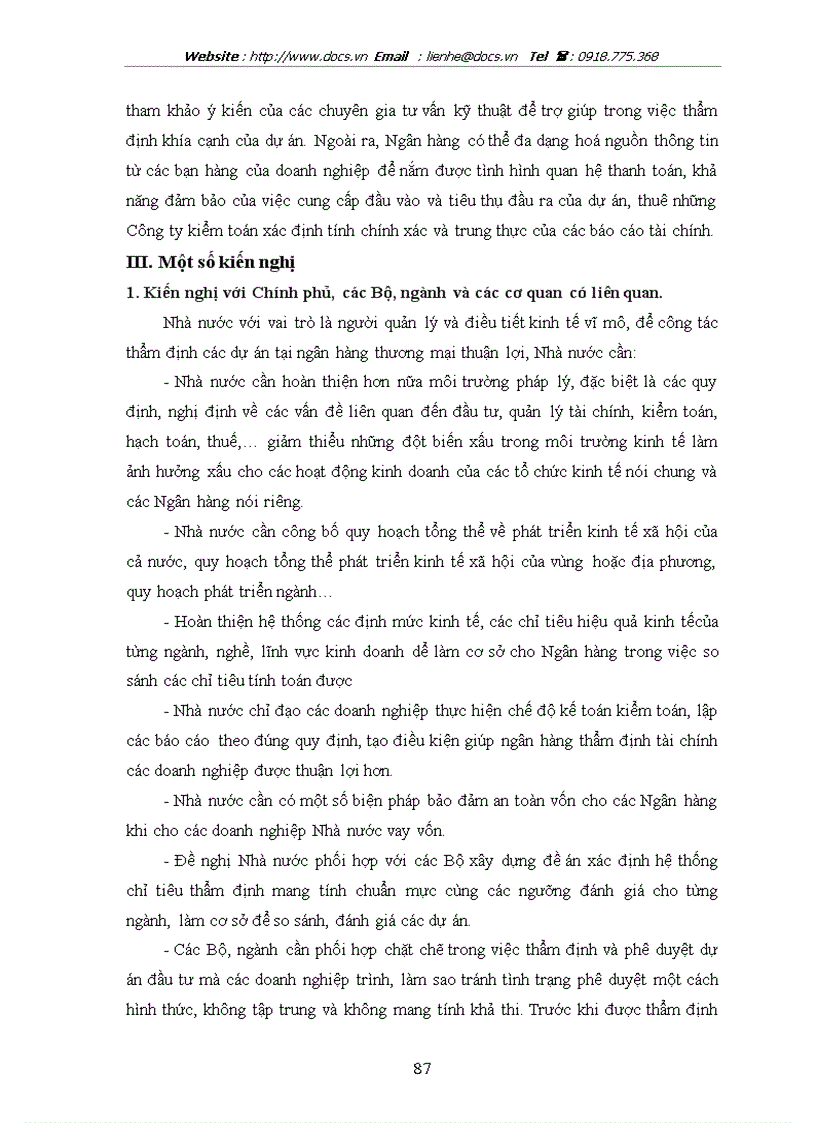 image for page Thực trạng công tác thẩm định dự án đầu tư vào ngành dệt may tại Ngân Hàng Nông nghiệp và phát triển nông thôn Nam Hà Nội