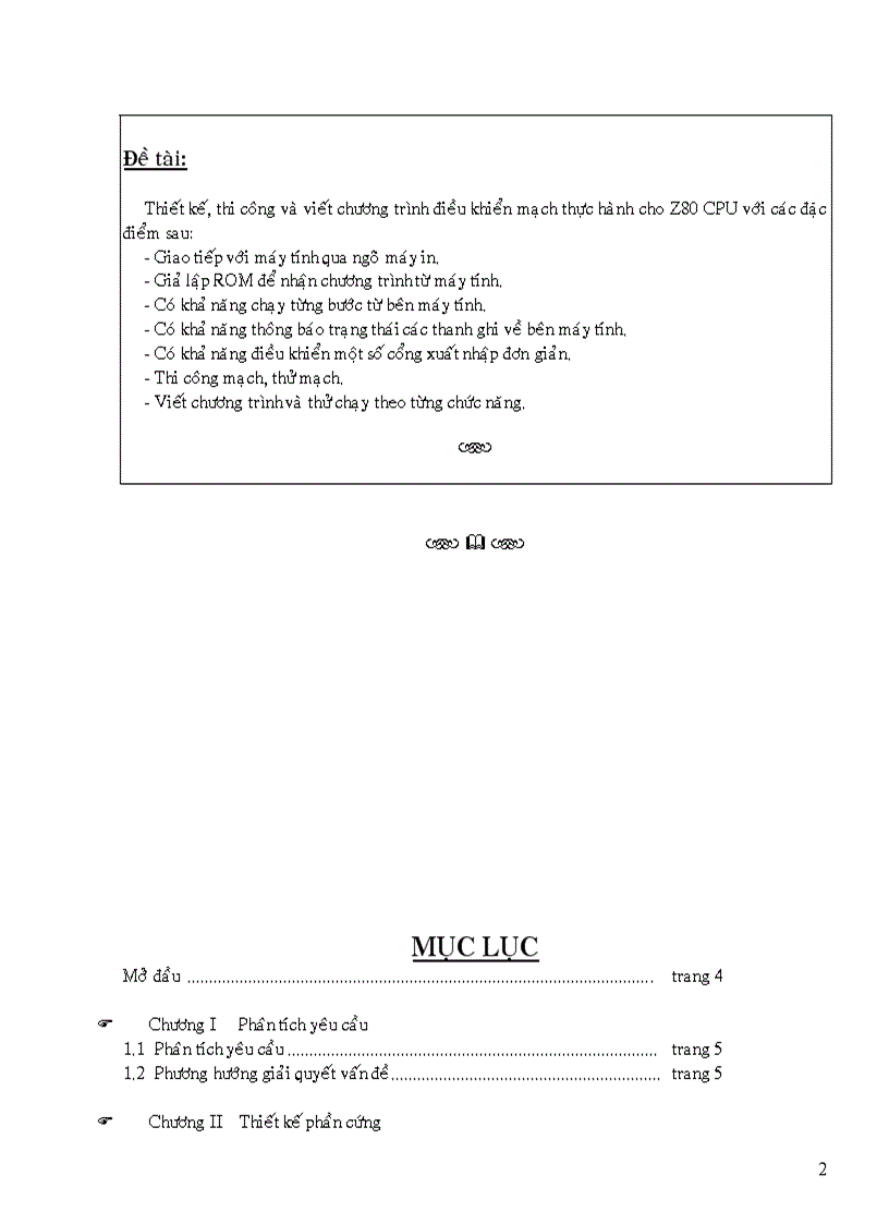 image for page Thiết kế thi công và viết chương trình điều khiển mạch thực hành cho Z80 CPU Giao tiếp với máy tính qua ngõ máy in