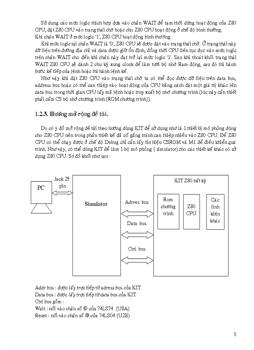 Thiết kế thi công và viết chương trình điều khiển mạch thực hành cho Z80 CPU Giao tiếp với máy tính qua ngõ máy in