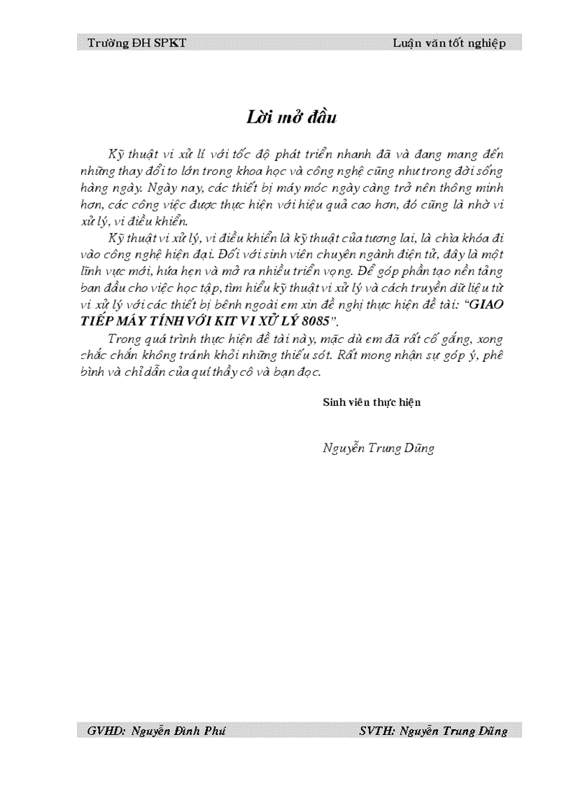 image for page Giao tiếp máy tính với kit vi xử ly 8085