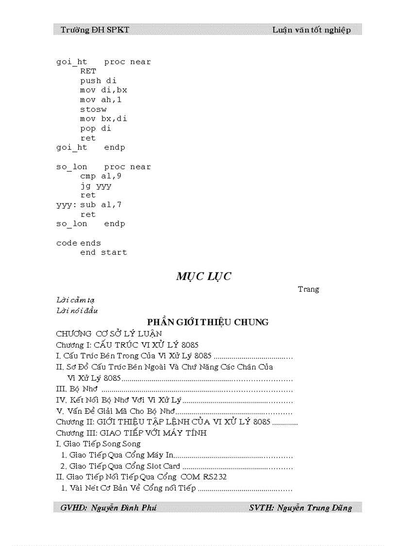 image for page Giao tiếp máy tính với kit vi xử ly 8085