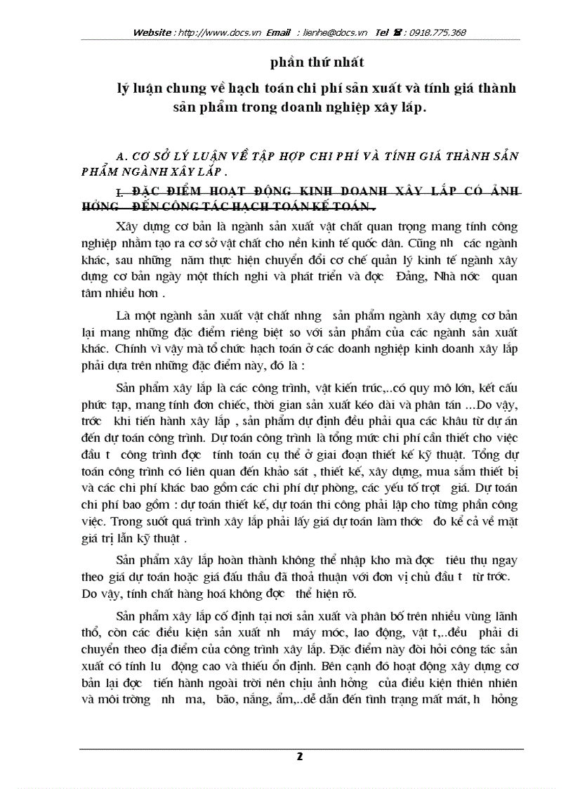 image for page Thực trạng công tác hạch toán chi phí sản xuất và tính giá thành giá thành sản phẩm tại Công ty xây dựng số