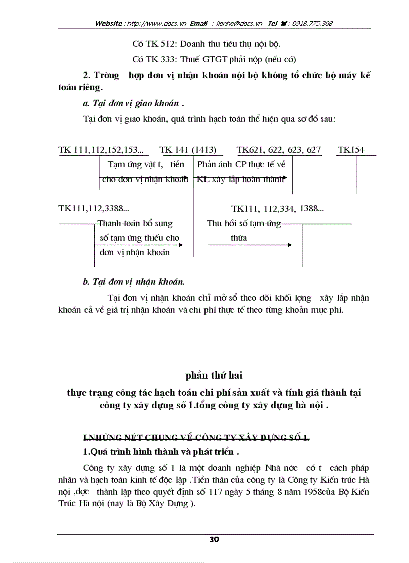 image for page Thực trạng công tác hạch toán chi phí sản xuất và tính giá thành giá thành sản phẩm tại Công ty xây dựng số