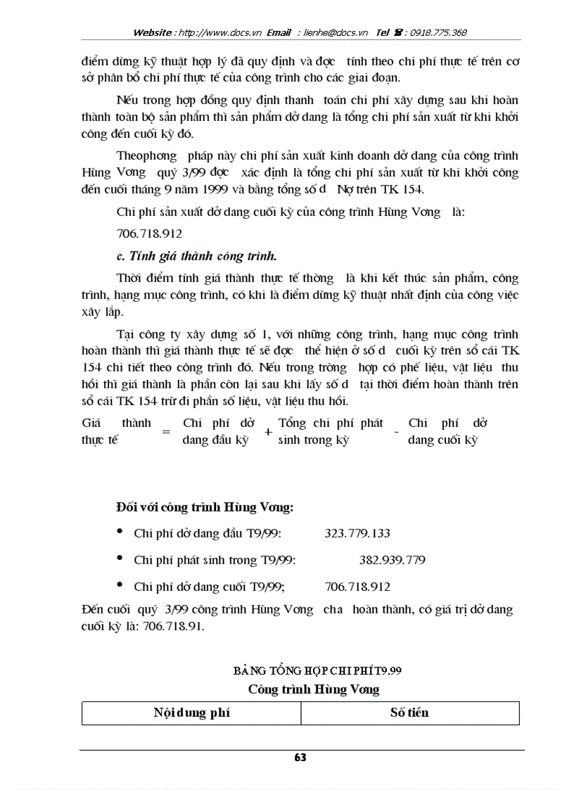 image for page Thực trạng công tác hạch toán chi phí sản xuất và tính giá thành giá thành sản phẩm tại Công ty xây dựng số