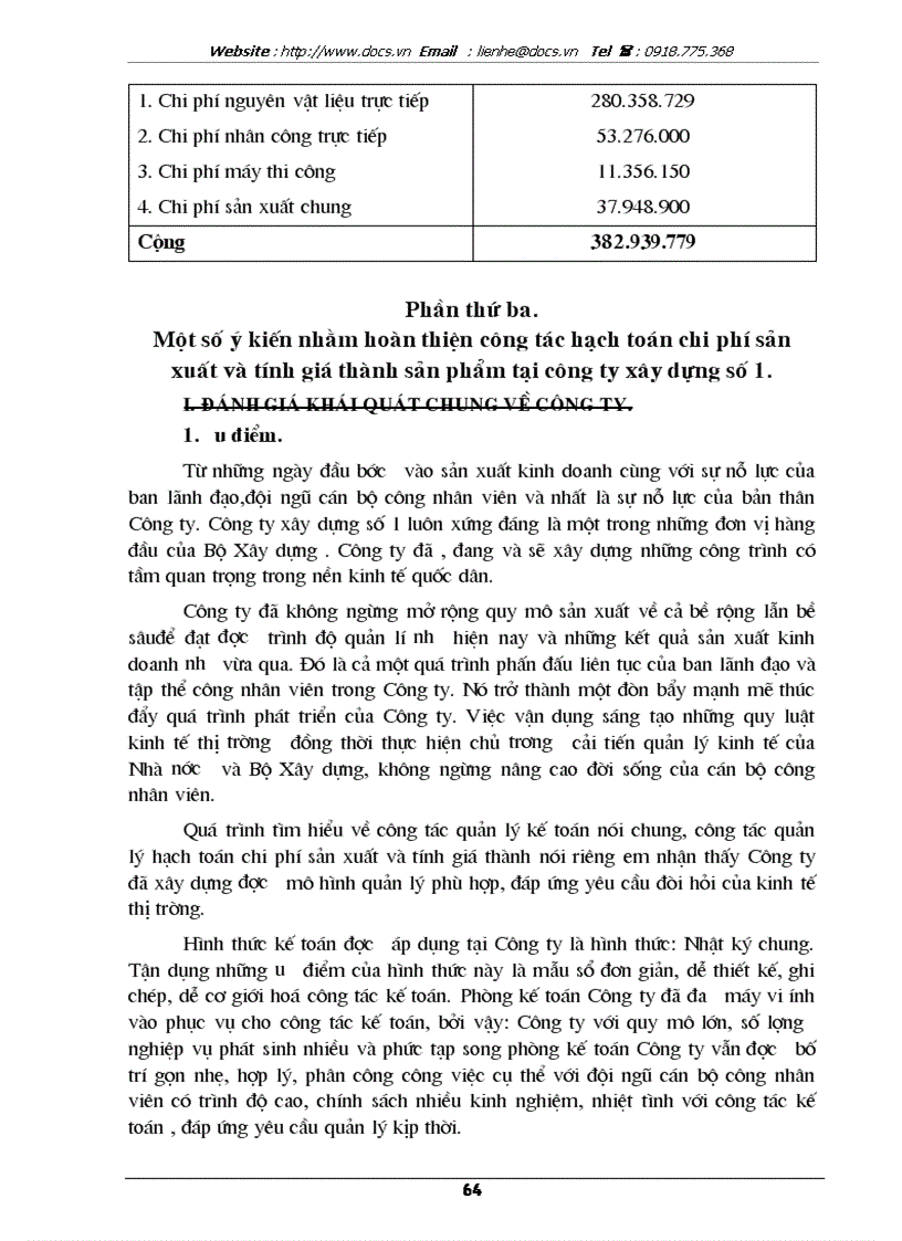 image for page Thực trạng công tác hạch toán chi phí sản xuất và tính giá thành giá thành sản phẩm tại Công ty xây dựng số
