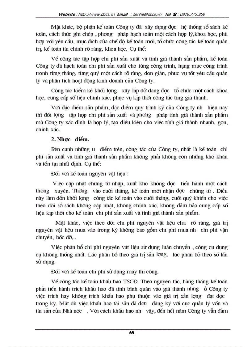 image for page Thực trạng công tác hạch toán chi phí sản xuất và tính giá thành giá thành sản phẩm tại Công ty xây dựng số