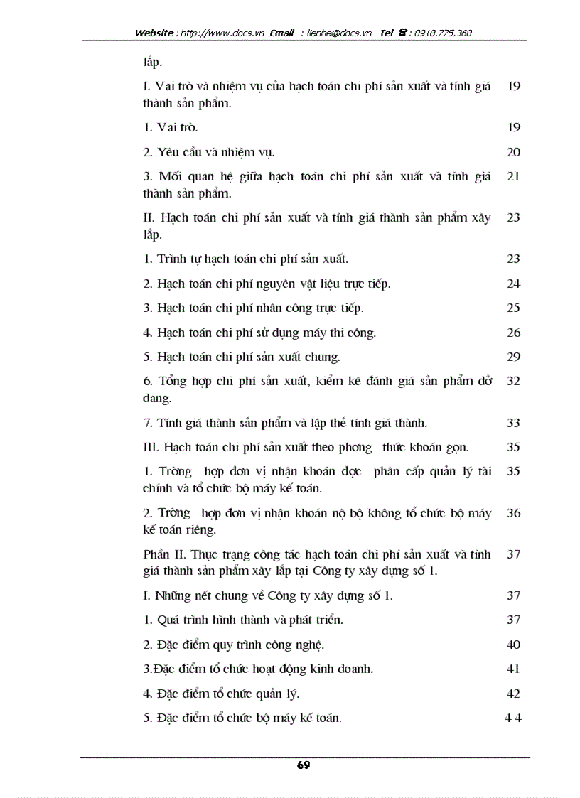 image for page Thực trạng công tác hạch toán chi phí sản xuất và tính giá thành giá thành sản phẩm tại Công ty xây dựng số
