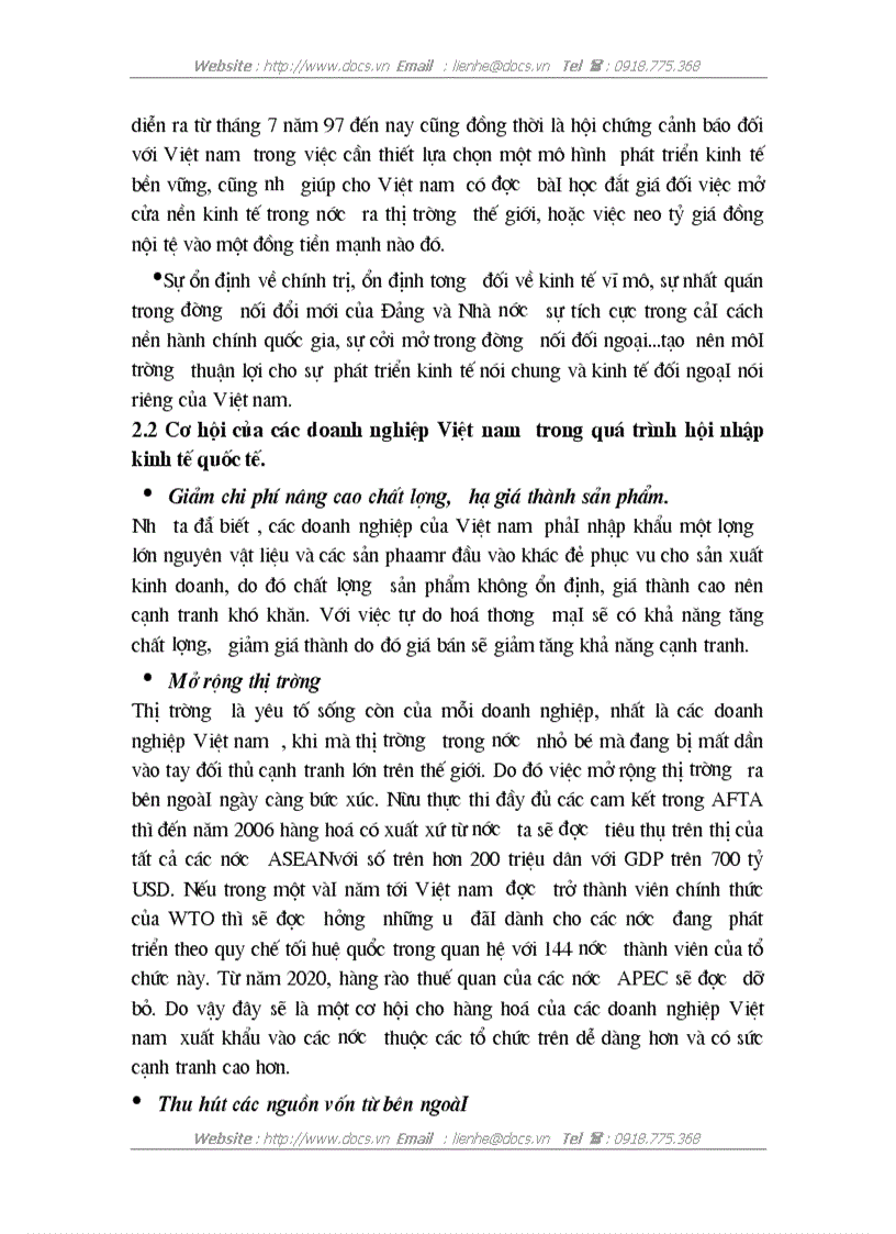 image for page Thực trạng cơ hội thách thức và giải pháp trong quá trình hội nhập kinh tế quốc tế của các Doanh nghiệp Việt Nam