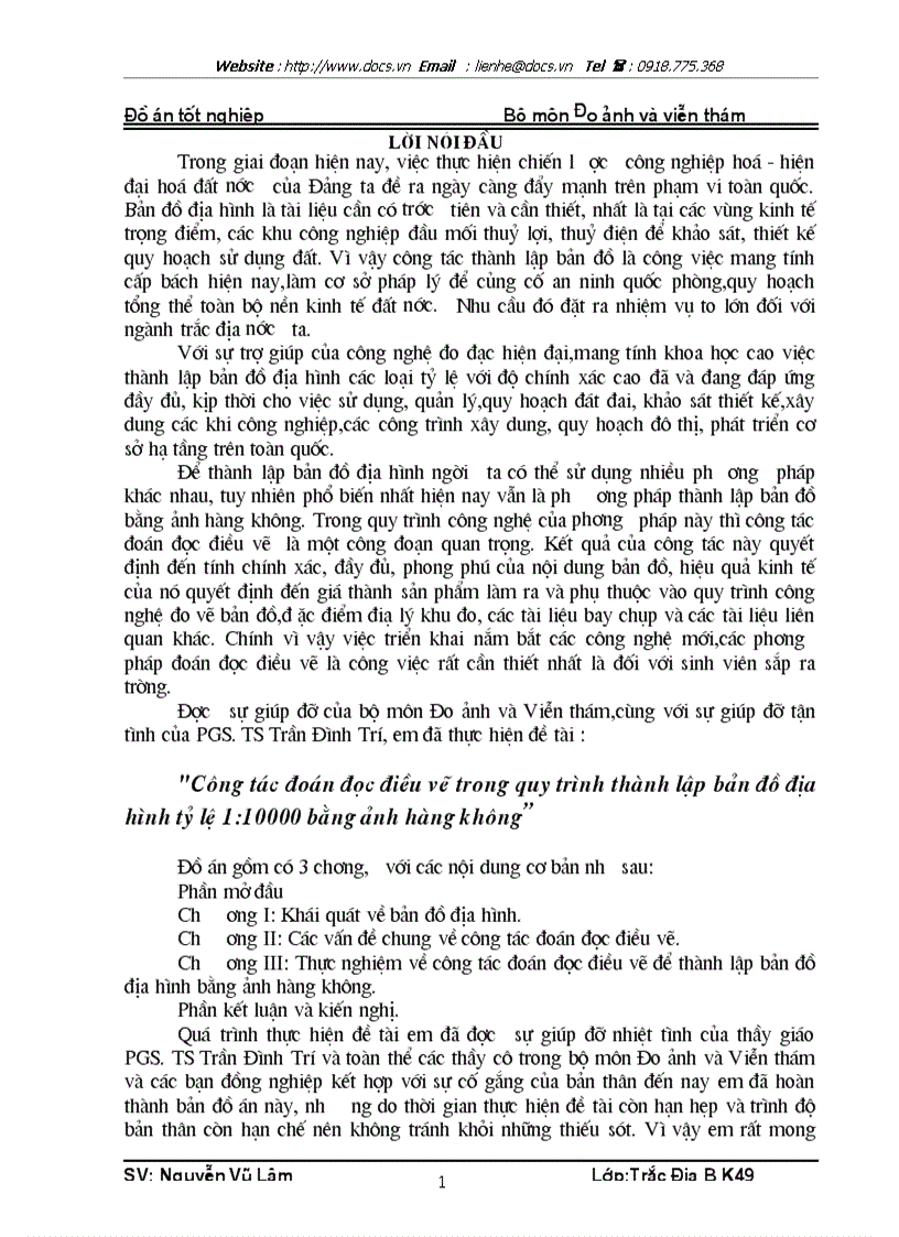 image for page Công tác đoán đọc điều vẽ trong quy trình thành lập bản đồ địa hỡnh tỷ lệ 1 10000 bằng ảnh hàng khụng