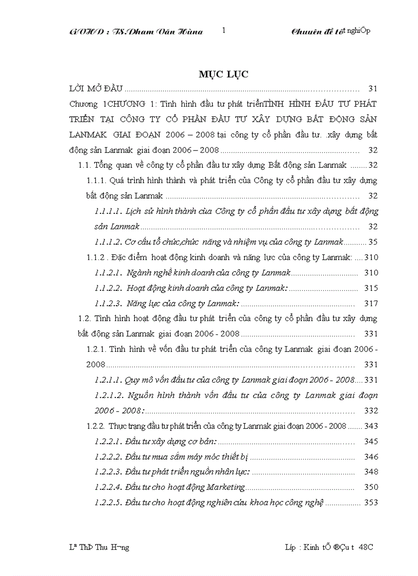 Hoạt động đầu tư phát triển tại Công ty cổ phần đầu tư xây dựng bất động sản Lanmak