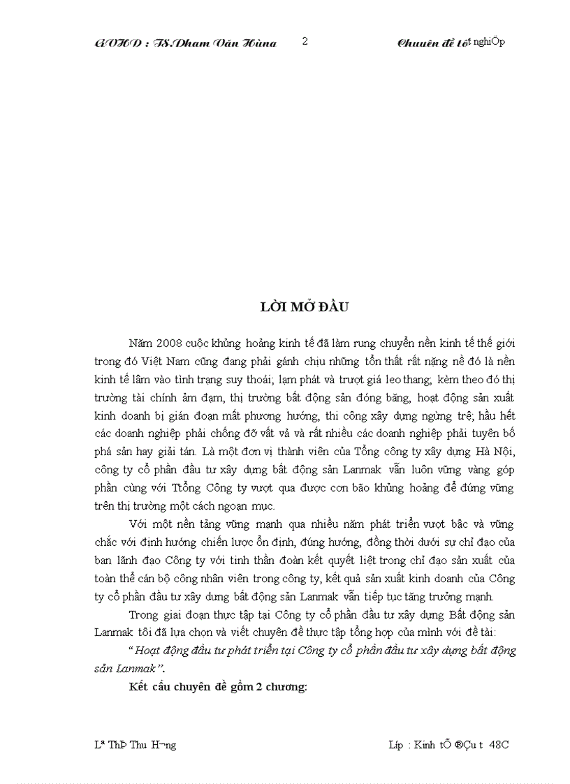 image for page Hoạt động đầu tư phát triển tại Công ty cổ phần đầu tư xây dựng bất động sản Lanmak