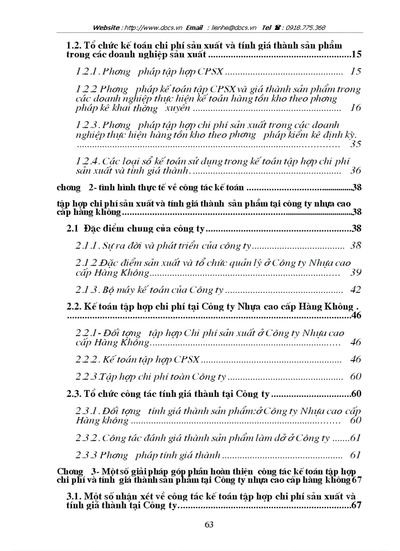 image for page Tổ chức công tác kế toán tập hợp chi phí sản xuất và tính giá thành sản phẩm tại Công ty Nhựa cao cấp Hàng Không