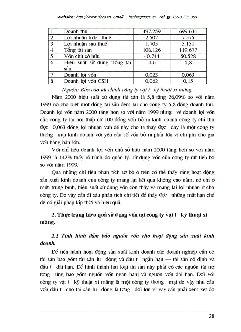 image for page Giải pháp nâng cao hiệu quả sử dụng vốn tại Công ty vật tư kỹ thuật xi măng