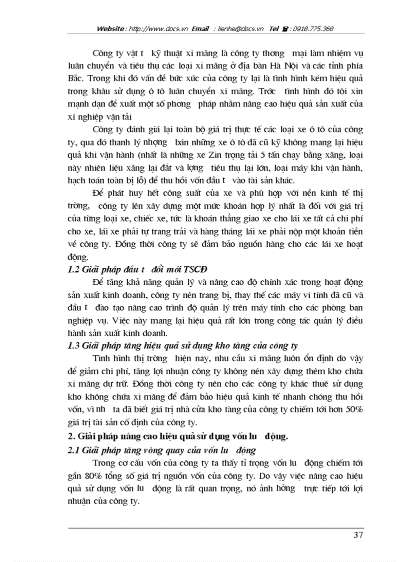 image for page Giải pháp nâng cao hiệu quả sử dụng vốn tại Công ty vật tư kỹ thuật xi măng
