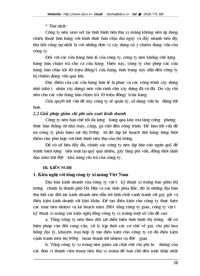 image for page Giải pháp nâng cao hiệu quả sử dụng vốn tại Công ty vật tư kỹ thuật xi măng