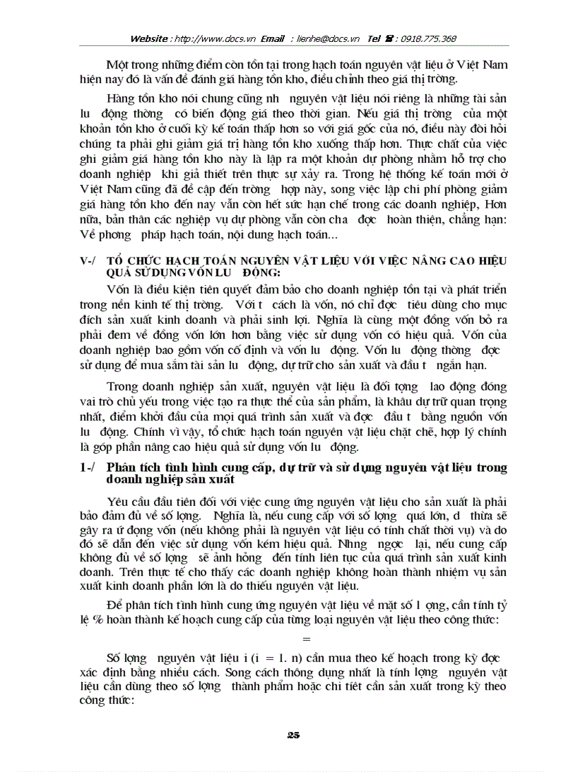 image for page Tổ chức công tác kế toán nguyên vật liệu với việc nâng cao hiệu quả sử dụng vốn lưu động ở Công ty Dệt 8 3