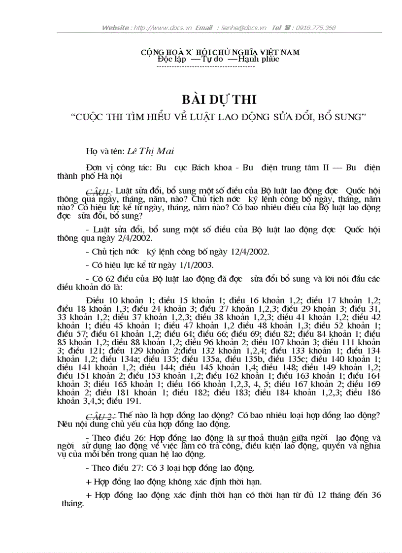 image for page Cuộc thi tìm hiểu về luật lao động sửa đổi bổ sung