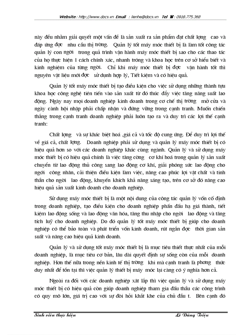 image for page 1số biện pháp nâng cao hiệu quả quản lý sử dụng máy móc thiết bị tại Công ty xây dựng Lũng Lô