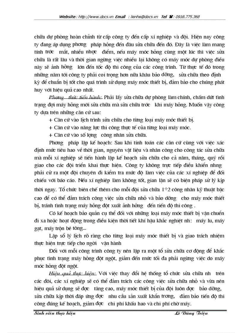 image for page 1số biện pháp nâng cao hiệu quả quản lý sử dụng máy móc thiết bị tại Công ty xây dựng Lũng Lô