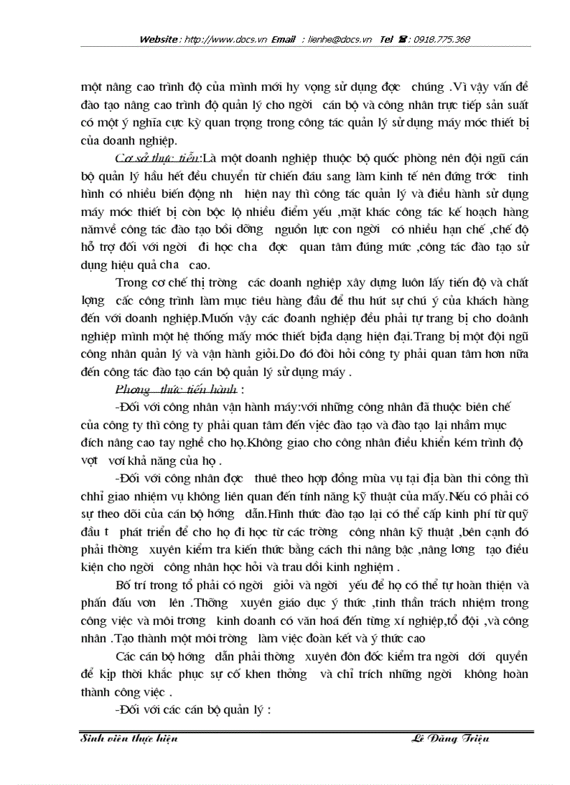 image for page 1số biện pháp nâng cao hiệu quả quản lý sử dụng máy móc thiết bị tại Công ty xây dựng Lũng Lô