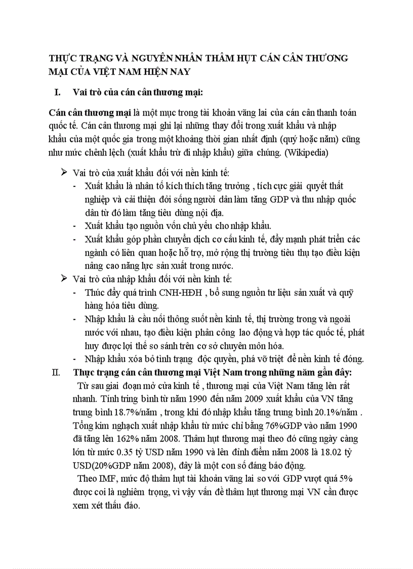 image for page Thực trạng và nguyên nhân thâm hụt cán cân thương mại của việt nam hiện nay