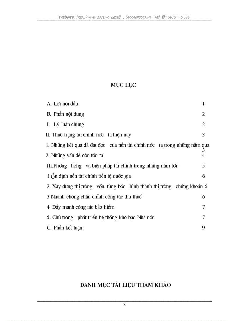 image for page Tài chính Việt Nam trong những năm gần đây thực trạng và giải pháp