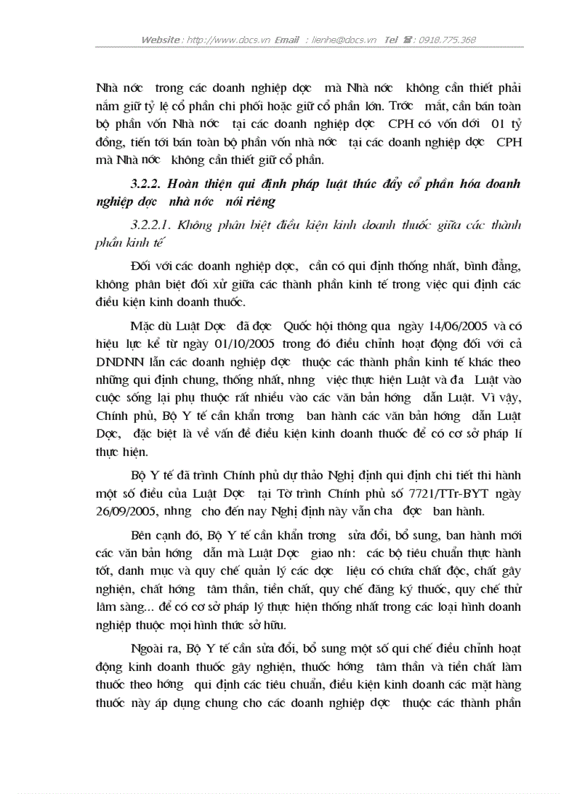 image for page Hoàn thiện qui định pháp luật về CPH DNNN từ thực tiễn ngành dược